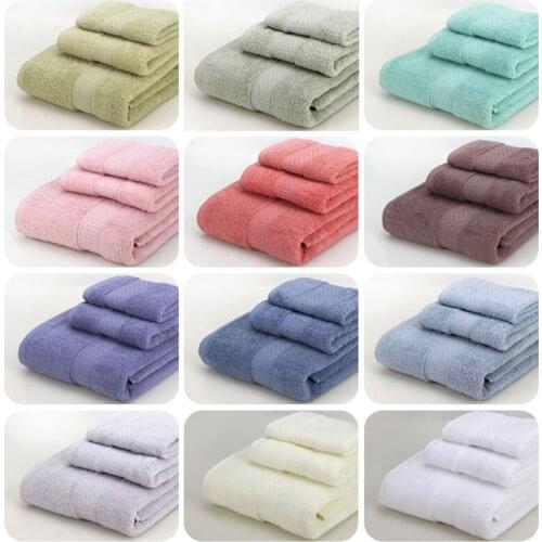 3 Pack Towel Set 100% Cotton 70x140cm Bath Towel And 2 Face Hand Towel Super Soft Absorbent Washcloth For Adults Terry