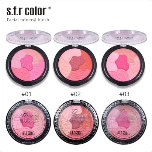 5-color Petal Blush High-gloss Repair Natural High-gloss Long-lasting Makeup Rouge Contour Shadow Mineral Cosmestic TSLM1