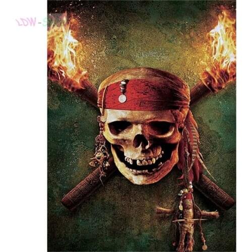 Diy diamond embroidery 5D diamond mosaic painting Skull Flag cross stitch rhinestone Pictures Pirates of the Caribbean NEW1224