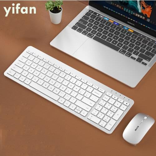 B.O.W 2.4Ghz Wireless Keyboard and Mouse Kits , 96 Keys Whisper-quiet Cordless Connected for Computer Desktop/Laptop
