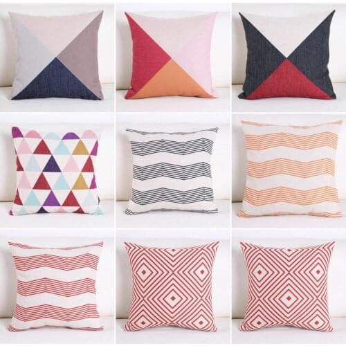 Striped Pattern Pillow Case Throw Pillowcase Cotton Linen Printed Pillow Covers Office Home Textile