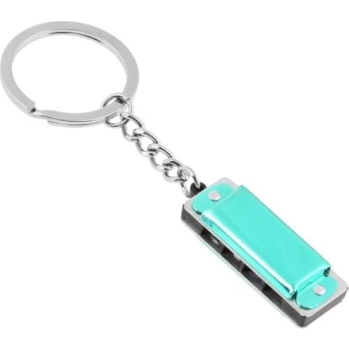 E56D Harmonica 8 Tone 4 Holes Harmonica Keychain Key,Key Chain Key Ring 3.6 x1.2 x 0.8cm for Kids Toy