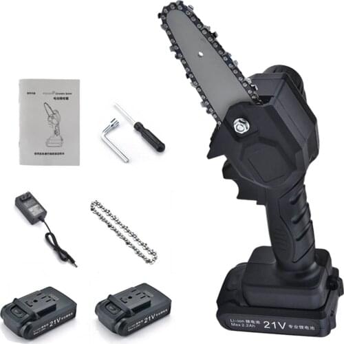 Mini Electric Chainsaw Cordless Handheld Pruning Saw Portable 21V Battery Woodworking Machine Home Garden Logging Power Tool