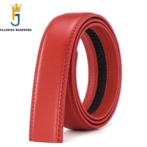 FAJARINA Good Quality Real Genuine Leather Men Automatic Ratchet Style 3.5cm Wide Belts without Buckle Made in China N17FJ1068