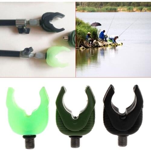 Fluorescent Green Universal Fishing Rod Holder Head Support Adapter Outdoor Fishing Tackle Pole Rest Soft Silicone Accessories