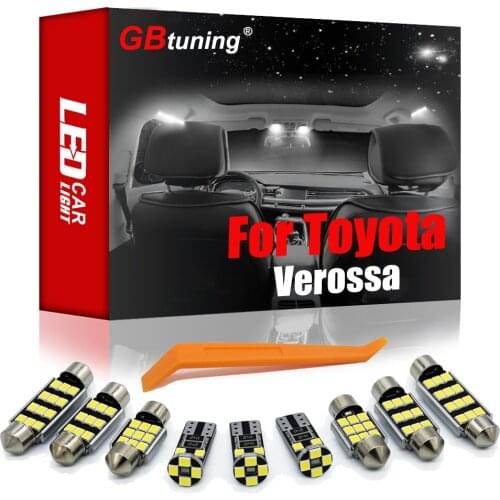 GBtuning Error Free 10PC For Toyota Verossa (2000 2001 2002 2003 2004-2019 2020) Car LED Interior Dome Map Trunk Lamp Light Kit