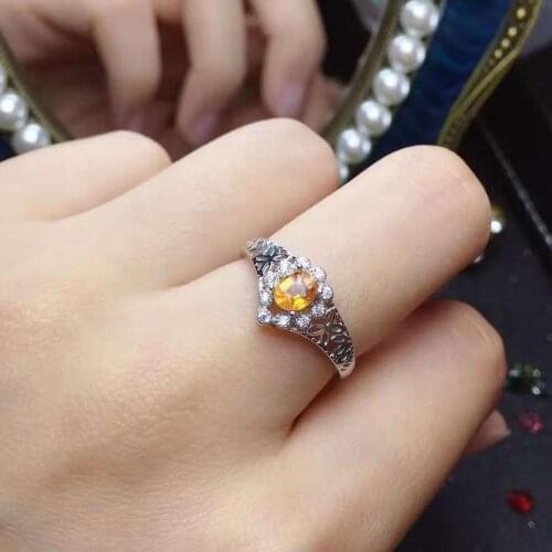 Classic 925 Silver Rings Luxury Jewelry With Natrual And Real Yellow Sapphire Ring Gemstone Silver Ring For Women Wedding Ring
