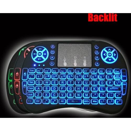 Yakee i8 backlit keyboard English Russian Spanish 2.4GHz Wireless Keyboard Air Mouse Touchpad for Android TV BOX Mini PC