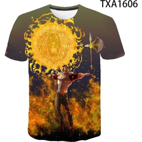 Comic Escanor Lions Sin 3d Pride Men Women 3D T Shirt Summer Short Sleeve Boy Girl Children Cartoon Anime Tops Cool Tee