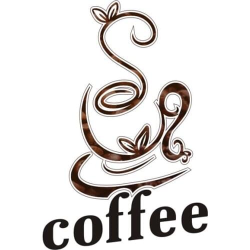 Creative coffee cup Wall Sticker for Living room kitchen window glass decorations wallpaper Mural personality decor stickers