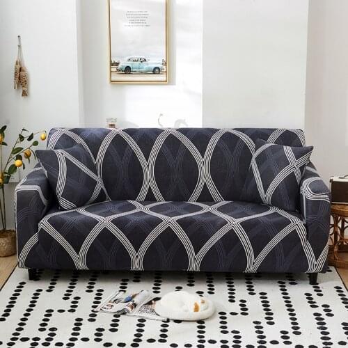 Modern Stripe Stretch Elastic Single Sofa Cover Set Couch Convertible Armrest L Shape Anti-dust for Living Room 1 2 3 4 Seat
