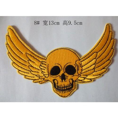 Flying skull Exquisite Embroidry Patches for Jacket Back Vest Motorcycle Club Biker 13*9.5cm