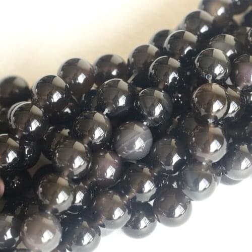 Natural Genuine Flash Rainbow Ice Obsidian Round Loose Stone Beads 3-18mm Fit Jewelry DIY Necklaces or Bracelets 15" 04149
