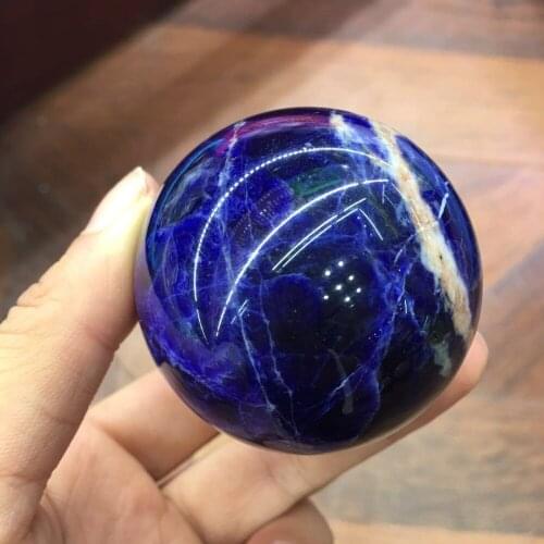Natural Sodalite Sphere Quartz Crystal Gemstone Power Ball Orb Natural stones and minerals reiki Healing for home decoration