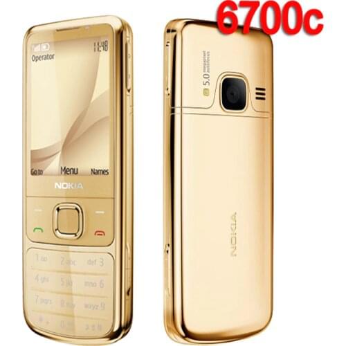 NOKIA 6700c Refurbished Mobile Phone Classic Cellphone Gold 3G GSM & Russian keyboard Unlocked