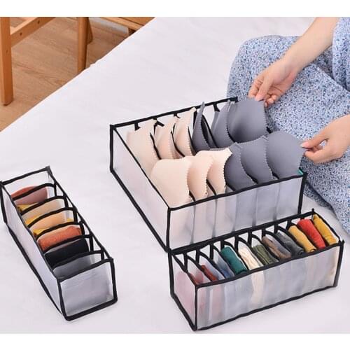 Organizer For Underwear Bra Organizer Storage Box Underwear Divider Box Drawer Separators Tie Scarf Socks Closet Organizer