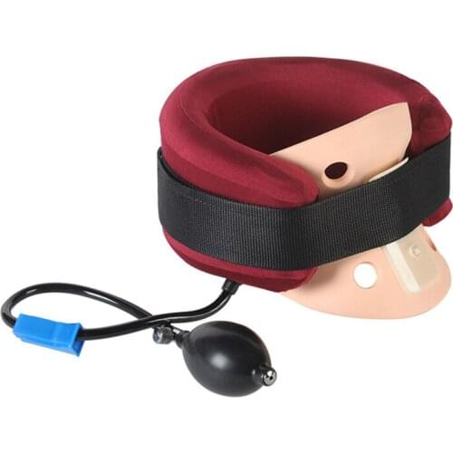 Cervical Neck Traction Device, Inflatable Adjustable Head Neck Support Pillow with Large Pump - Orthopedic Neck Stretcher Collar
