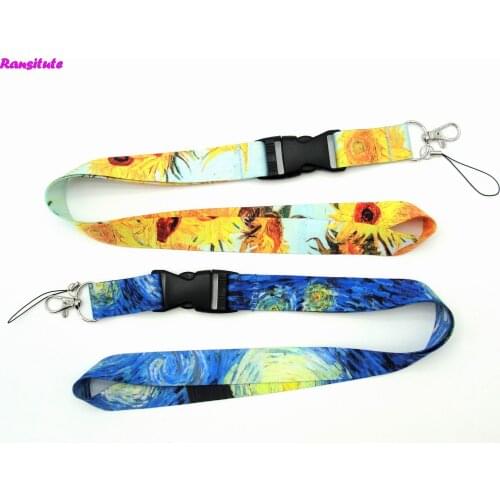 Ransitute R430 Van Goghs Oil Painting Keys ID Card Gym Mobile Phone Straps USB Badge Holder DIY Phone Hang Rope Lanyard