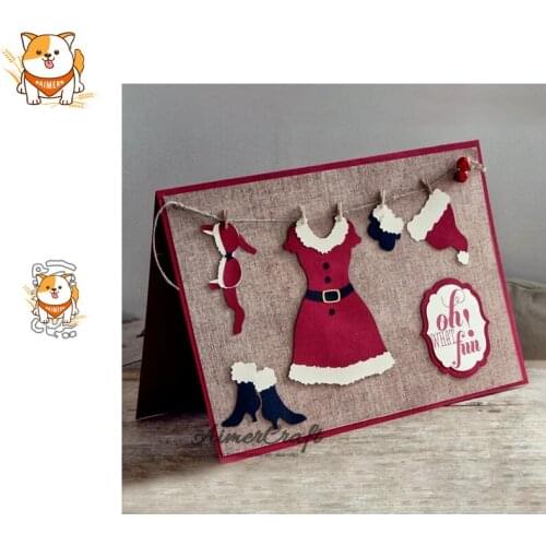 Christmas Lady Dress Up Metal Cutting Dies Scrapbooking Stencil DIY Craft Embossing Die Cuts Card Making New Dies For 2019