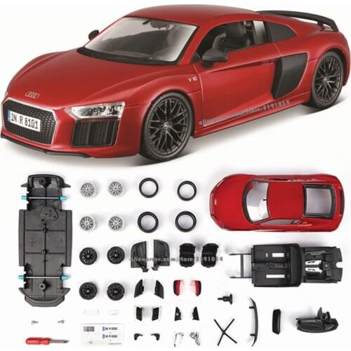 Maisto 1:24 AUDI R8 V10 plus assembled DIY die-casting model car collection Gift collection toy tools