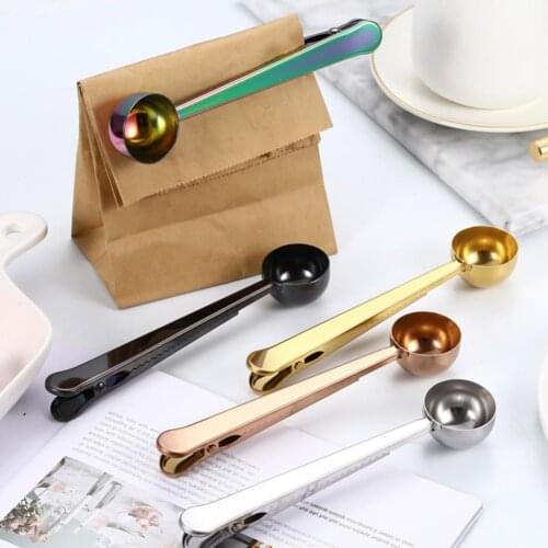 Coffee Measuring Scoop Long Handle 2 in 1 Stainless Steel Long Handle Tablespoon for Kitchen Coffee Tool