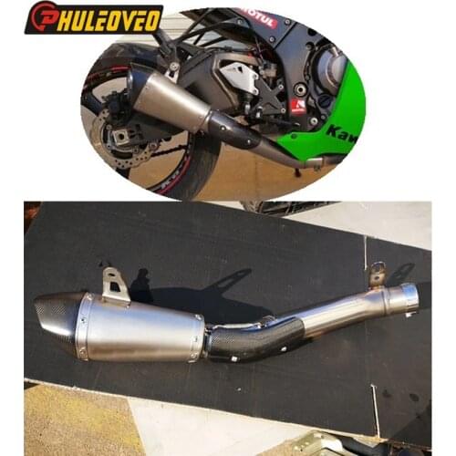 Titanium Alloy ZX10R ZX-10R 2010-2017 Motorcycle Exhaust Muffler Link Pipe Carbon Shield Cover for ZX10R Exhaust Demper Mid Pipe