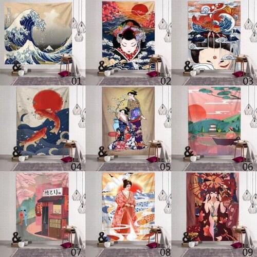 Japanese blanket big tapestry whale arowana dragon phoenix totem wall hanging bohemian bed blanket home decor tapestry