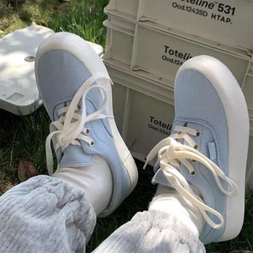 Sneakers Women Kawaii Jelly Canvas Shoes Flat Platform Sports Vulcanize Harajuku Anime Casual Korean Rubber Sole Running Spring