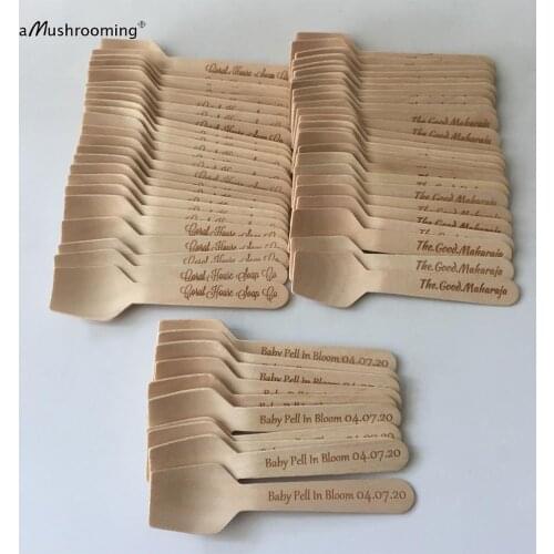 200pcs laser engraved wooden mini spoons biodegradable tea spoons dessert ice cream sugar spoons tea party decoration