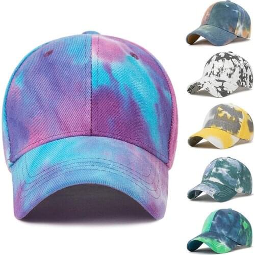 2020 New Tie Dye Baseball Cap summer Men Women Trend Lovers Colorful Snapback Hat sun Outdoor Adjustable Sun Graffiti Bone