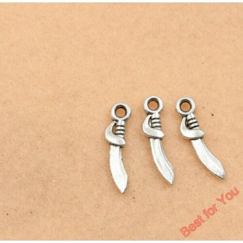 20pcs Tibetan Silver Plated Knife Charms Pendants For Jewelry Making Diy Craft Charms Handmade 19x6mm