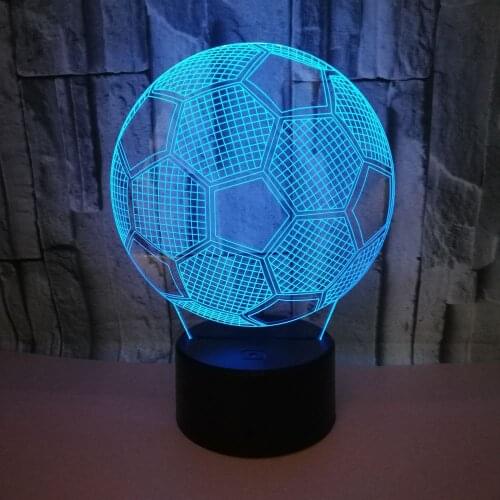 3D LED Night Lights Football Soccer with 7 Colors Light for Home Decoration Lamp Amazing Visualization Optical Illusion Awesome