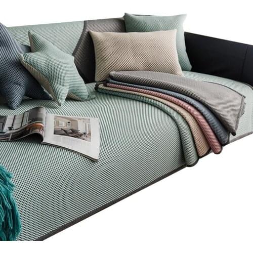 45Sofa Cover for Living Room Gray Color Sofa Cushion Couch Cover Modern Corner Sofa Towel Seat Pad Cushion Pillowcase and Pillow