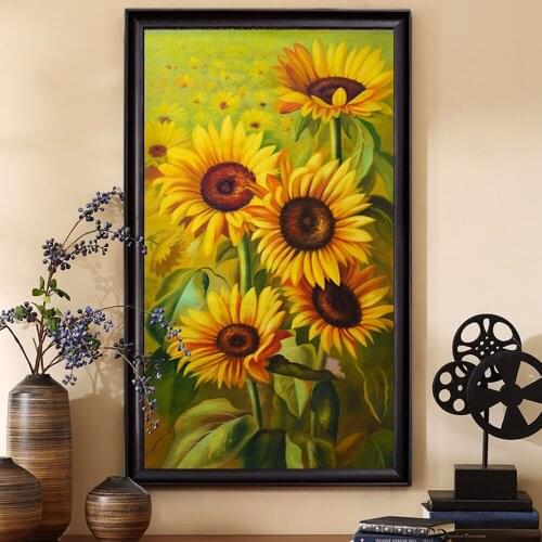 5D Diamond Painting Sunflower Full Diamond Cross Stitch Diamond Embroidery Flowers Mosaic Gift European Home Decoration