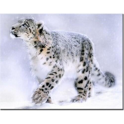 5D Diy Diamond Painting animals snow leopard FullMosaic Picture Of Rhinestones Embroidery Cross Stitch Wedding DecorationZP-3178
