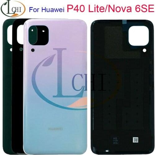Original 6.4" For Huawei P40 Lite Back Battery Cover Door Rear Housing Case JNY-L21A For Huawei Nova 6 SE Battery Cover JNY-AL10