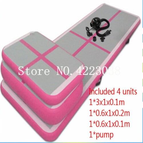 Free Shipping Home\Beach\Park and Water Use Inflatable Gym Mat Air Track Airfloor For Sale Free One Pump
