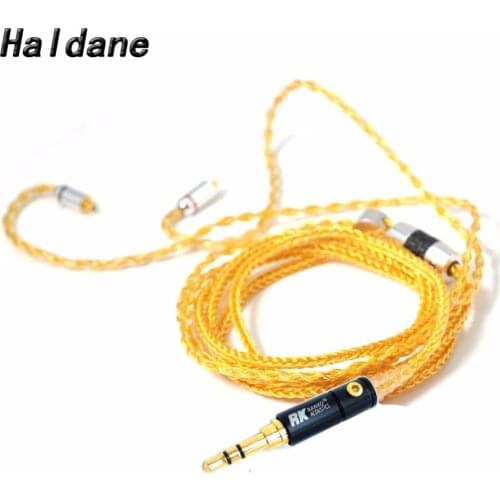 Free Shipping Haldane 1.2m 8cores SE846 SE535 SE315 SE215 UE900 Headphone Replacement Audio Cable for DIY Headphone cable(Gold)