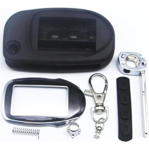 M7 switchblade key case for Scher Khan magicar 7 9 uncut blade fob case cover M7 M9 folding car flip remote+Keychain glass