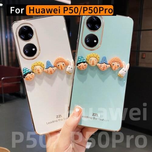 Case for Huawei P50pro, Huawei P50 Case, New 3D Cartoon Cute Silicone Phone Case