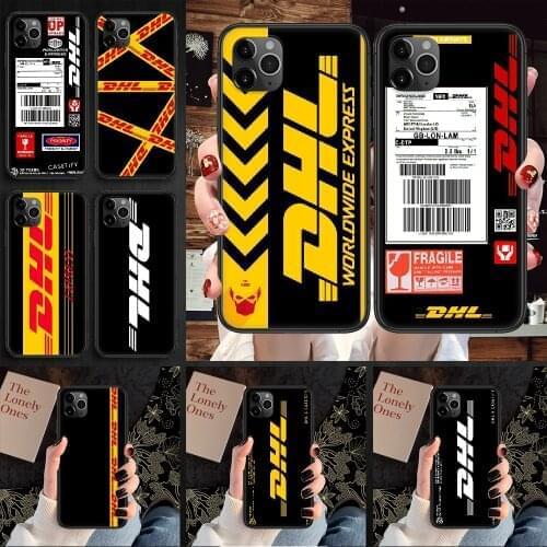 DHL Express Phone Case Cover Hull For iphone 5 5s se 2 6 6s 7 8 12 mini plus X XS XR 11 PRO MAX black luxury prime silicone