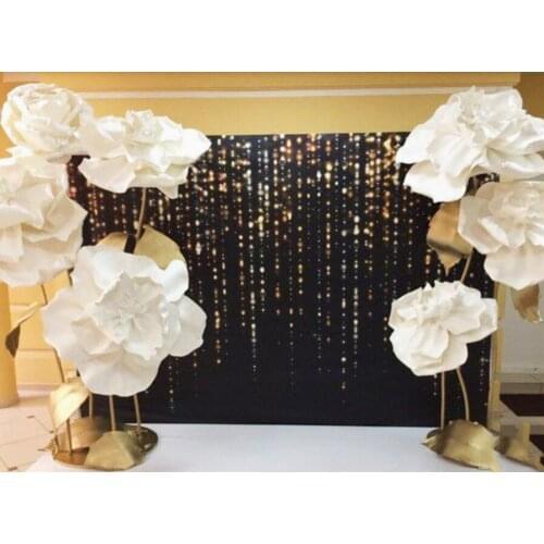 BEIPOTO Black and gold glitter backdrop adults party banner poster background photo studio booth props candy table dessert B-452