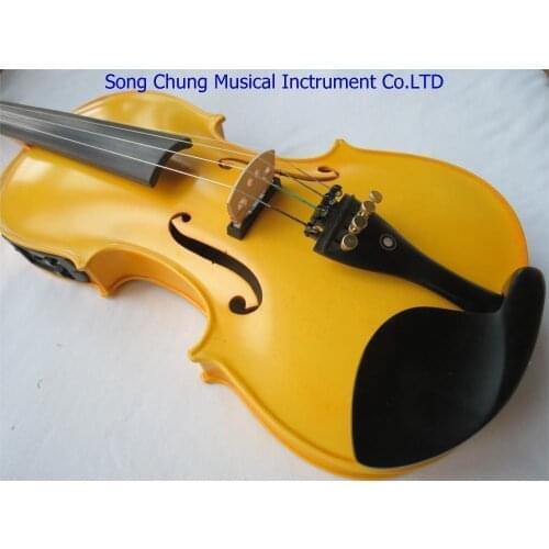 Handmade New Excellent Yellow Colors Electric & Acoustic Violin 4/4 Violino With Case Bow String Instrument