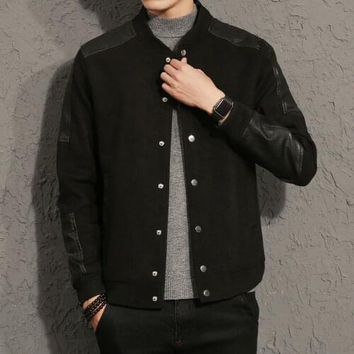 MRMT 2021 Brand Mens Jackets Woolen Cloth Splicing Overcoat for Male Coat Fashion Jacket Outer Wear Clothing