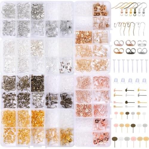 Jewelry Accessories Supplies Making Kit for Earring Hook Lobster Clasp Open Jump Ring Connector Set for Beads