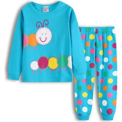 Newest Children Cute Cartoon Baby Kids Girls Nightwear Pajamas Suit Sleepwear T-Shirts+ Pant Casual Pyjamas Sleepwe