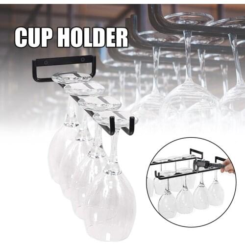 Cup Holder Household Wine Glass Hanging Simple Up Down Hanging Goblet Single Row Wine Glass Holder GQ