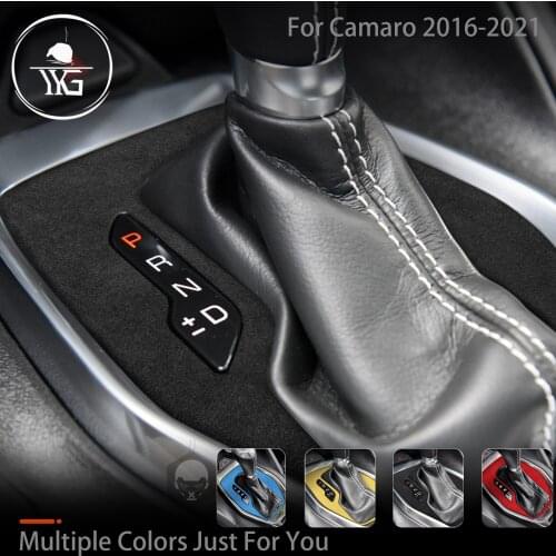 Turn Fur Suede Wrap ABS Gear Shift Panel Cover For Chevrolet Camaro 2016 2017 2018 2019 2020 2021 Car Gear Box Trim Cap Interior