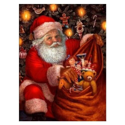 TOUOILP square full Diamond Painting De Kerstman 18