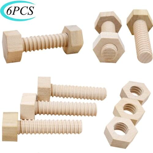 Early Education Educational Screw Nut Assembling Wooden Toy Solid Wood Screw Nut Hands-On Teaching Aid Educational Toy For Child